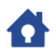 Icon of a house with a key lock.