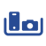 Icon of a mobile phone and camera.