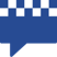 Icon of the Crime Stoppers logo, checkered squares in the shape of a speech box. 