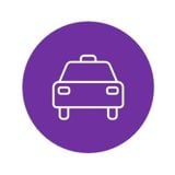 Icon of a car with a siren on the top. 