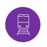 Icon of a train on a train track. 
